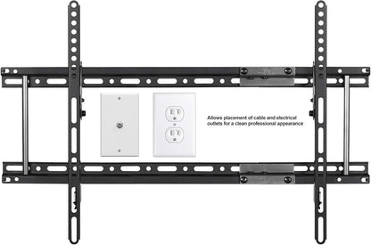 Tilt TV Mount Fits 32-86 Inch Tvs up to 165Lbs Max VESA 600X400Mm, with 10Ft HDMI Cable, Universal Flat Wall Mount Bracket, Fits 16-24" Studs, Ultra Low 1.3" Profile Adjusts to 15 Degree Tilt