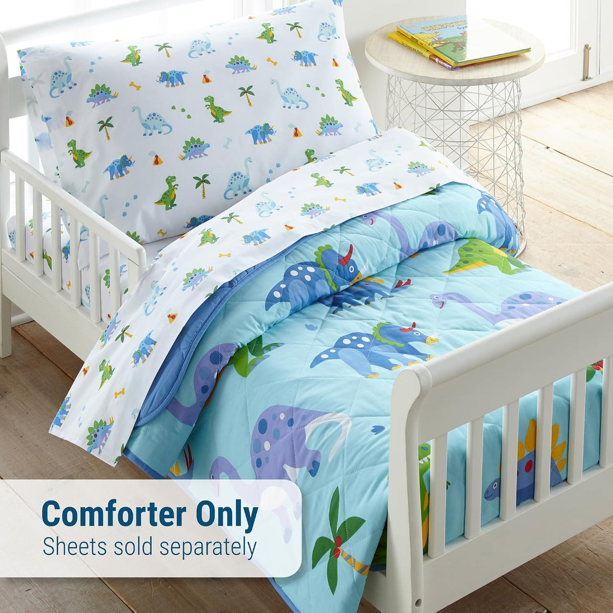 Kids Cotton Toddler Comforter Set – Soft & Lightweight, Fits Standard Crib Mattress - Dinosaur Land