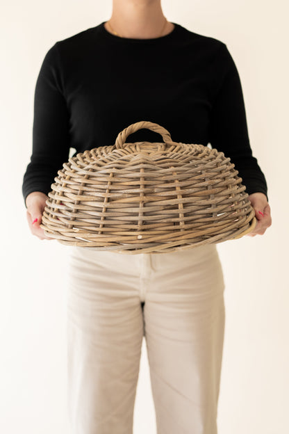Rattan Cloche Dome Food Cover